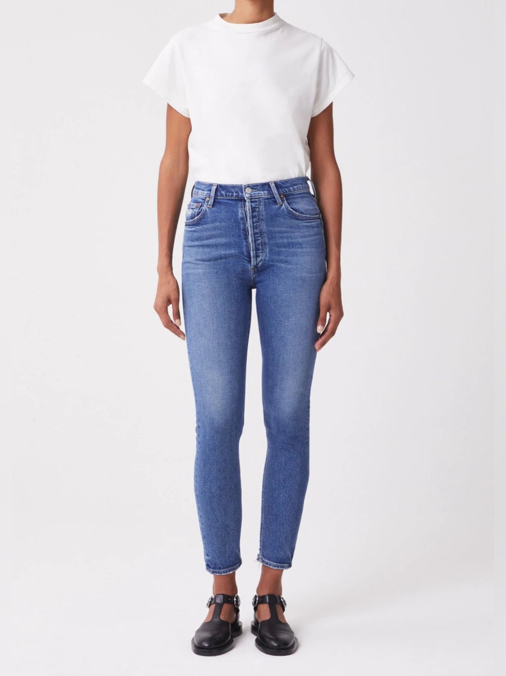 AGOLDE NICO HIGH RISE SLIM STRAIGHT JEANS